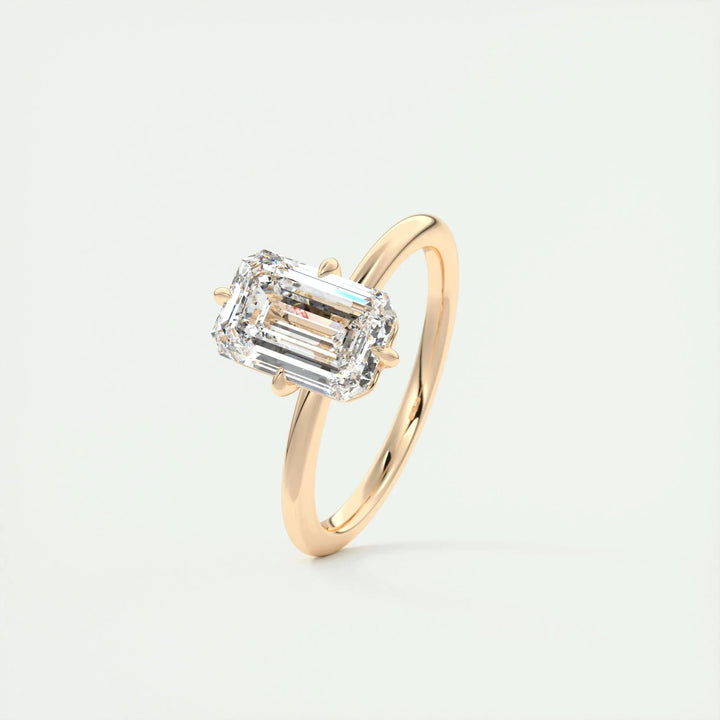 1.91CT Emerald Cut Solitaire Moissanite Engagement Ring