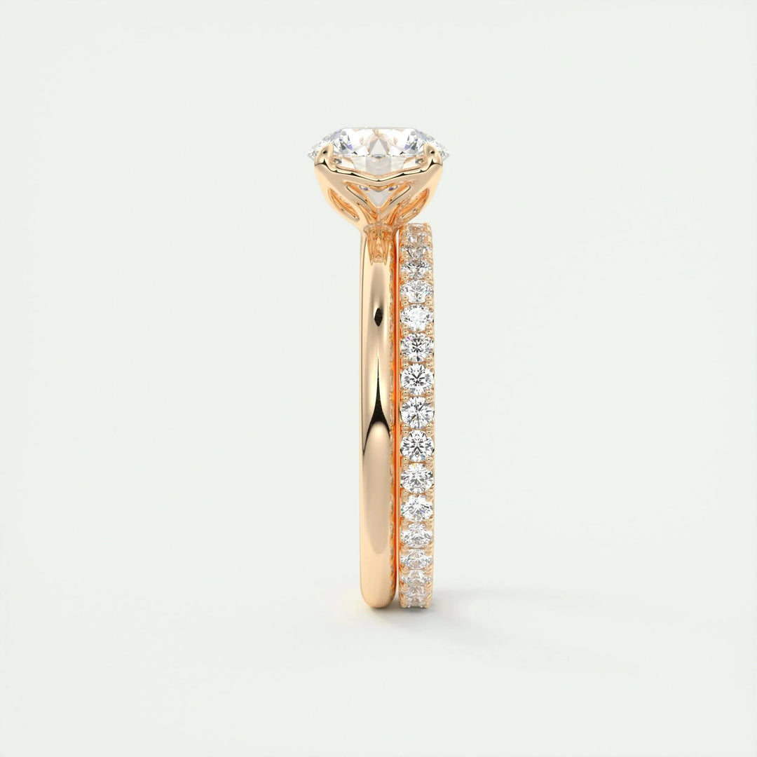 1.35 CT Round Cut Solitaire Moissanite Diamond Engagement Ring