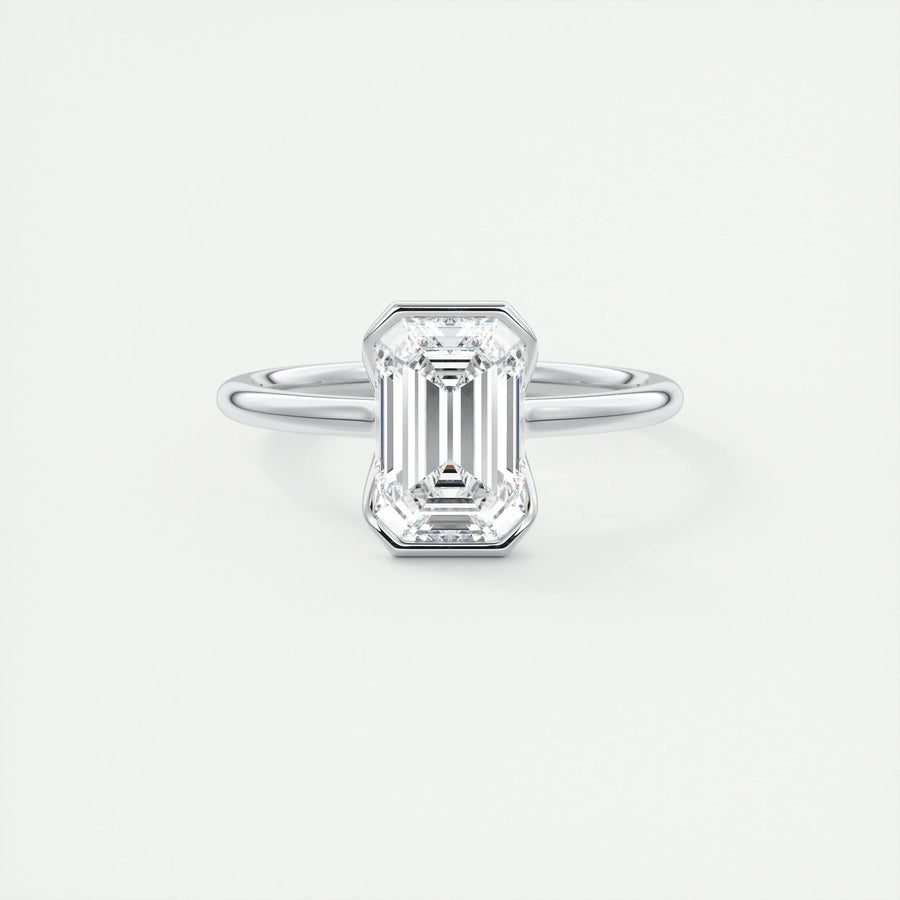 2ct Emerald F- VS1 Lab Grown Diamond Solitaire Engagement Ring