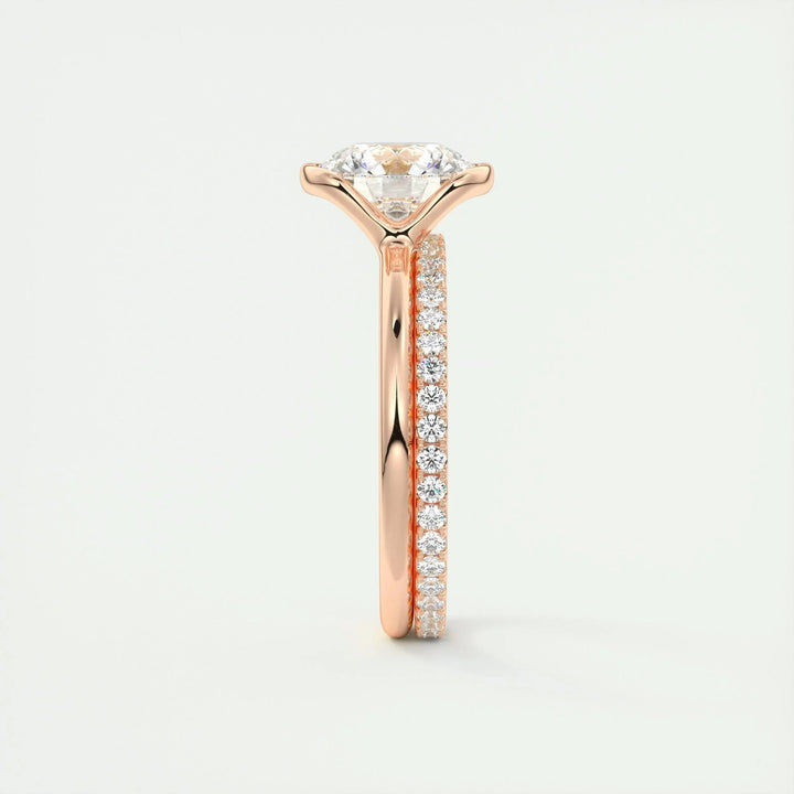 2.0 CT Round Cut Half Bezel Solitaire Moissanite Engagement Ring