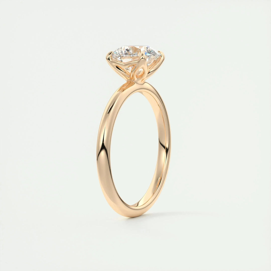 1.35 CT Round Cut Solitaire Moissanite Diamond Engagement Ring