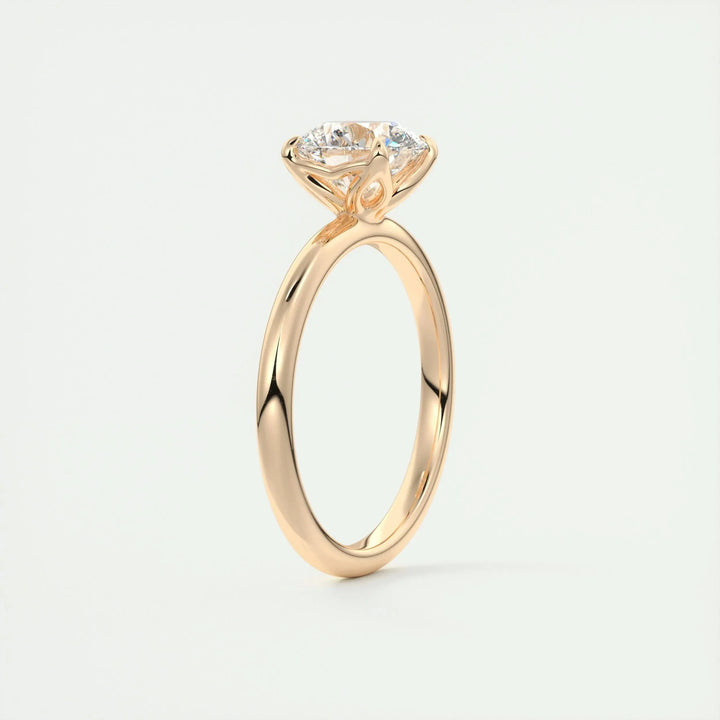 1.35 CT Round Cut Solitaire Moissanite Diamond Engagement Ring
