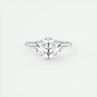 1.91 CT Oval Solitaire Hidden Halo Moissanite Engagement Ring