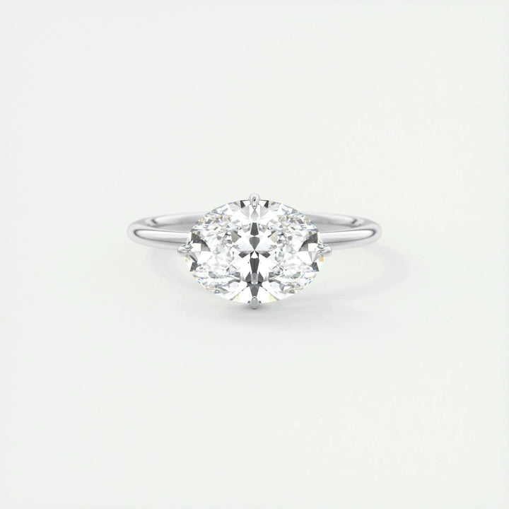 1.91 CT Oval Solitaire Hidden Halo Moissanite Engagement Ring