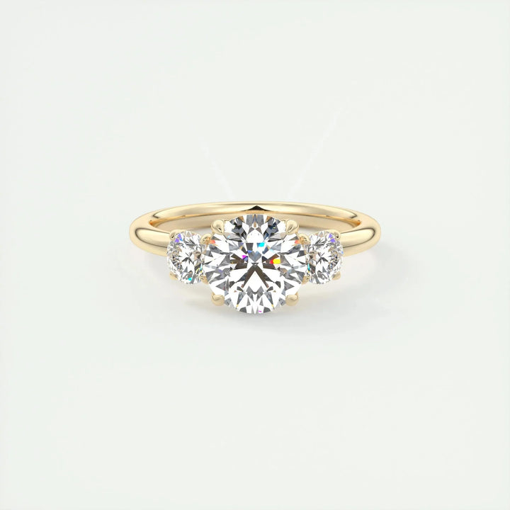 2.0CT Round Cut Three Stone Moissanite Engagement Ring