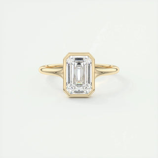 2.03 CT Emerald Cut Bezel Solitaire Moissanite Engagement Ring