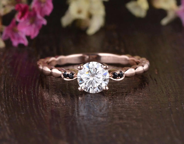 1.35CT Round Cut Solitaire Moissanite Engagement Ring