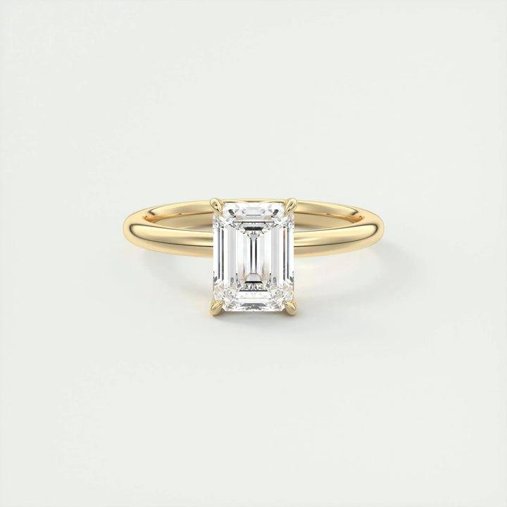 1.91 CT Emerald Cut Solitaire Moissanite Engagement Ring