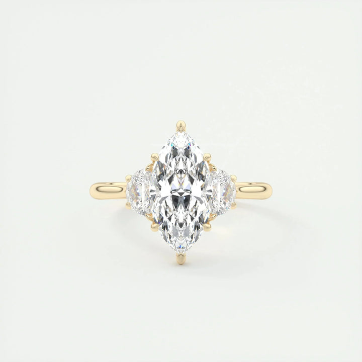 1.98 CT Marquise Cut Three Stone Moissanite Engagement Ring