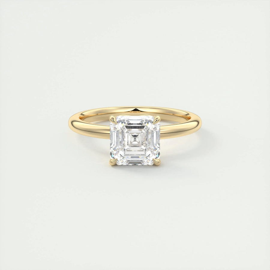 2ct Asscher F- VS1 Diamond Solitaire Engagement Ring