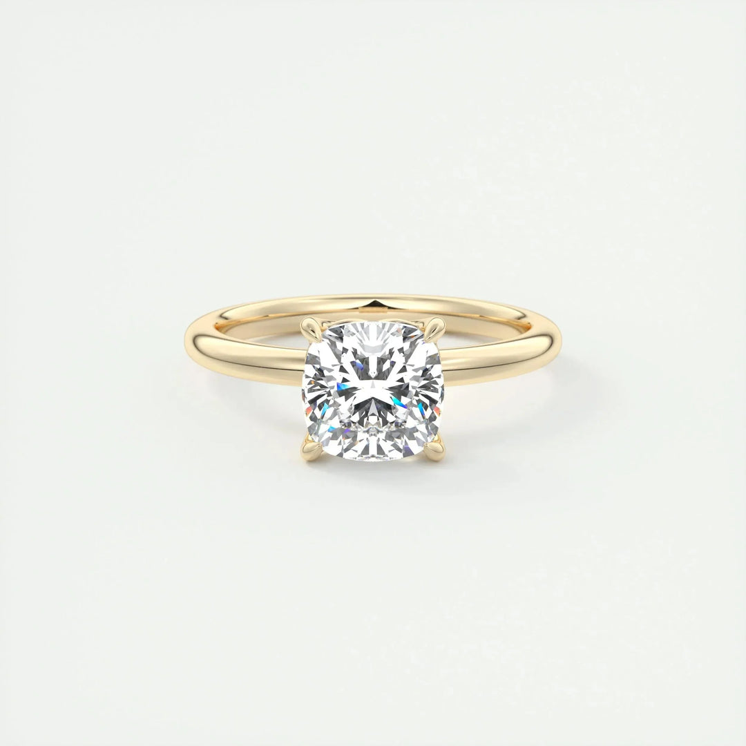 1.49CT Cushion Cut Solitaire Moissanite Engagement Ring