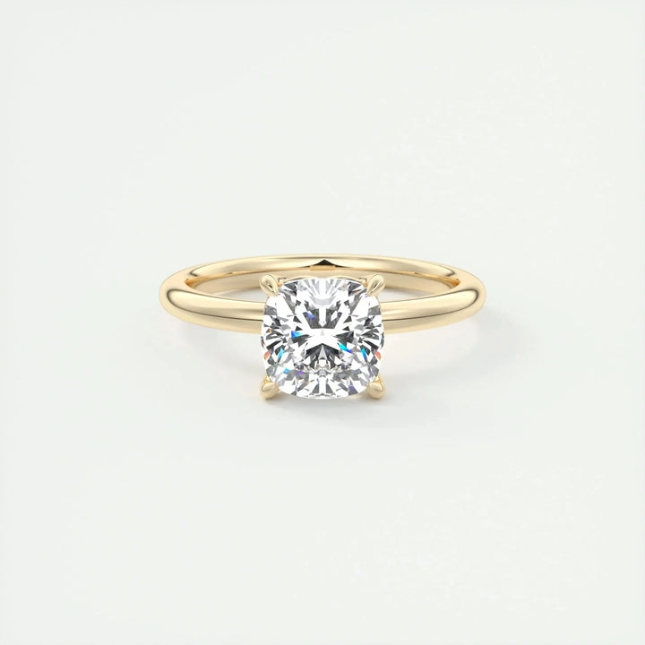 1.49CT Cushion Cut Solitaire Moissanite Engagement Ring