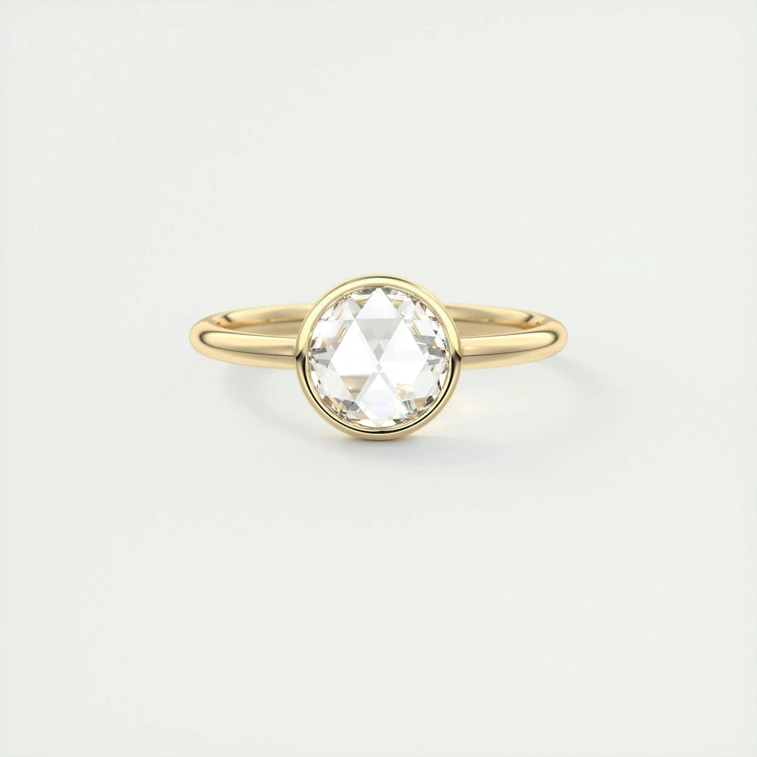 1.19CT Round Cut Bezel Moissanite Diamond Engagement Ring
