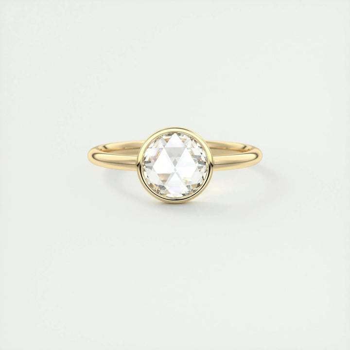 1.19CT Round Cut Bezel Moissanite Diamond Engagement Ring