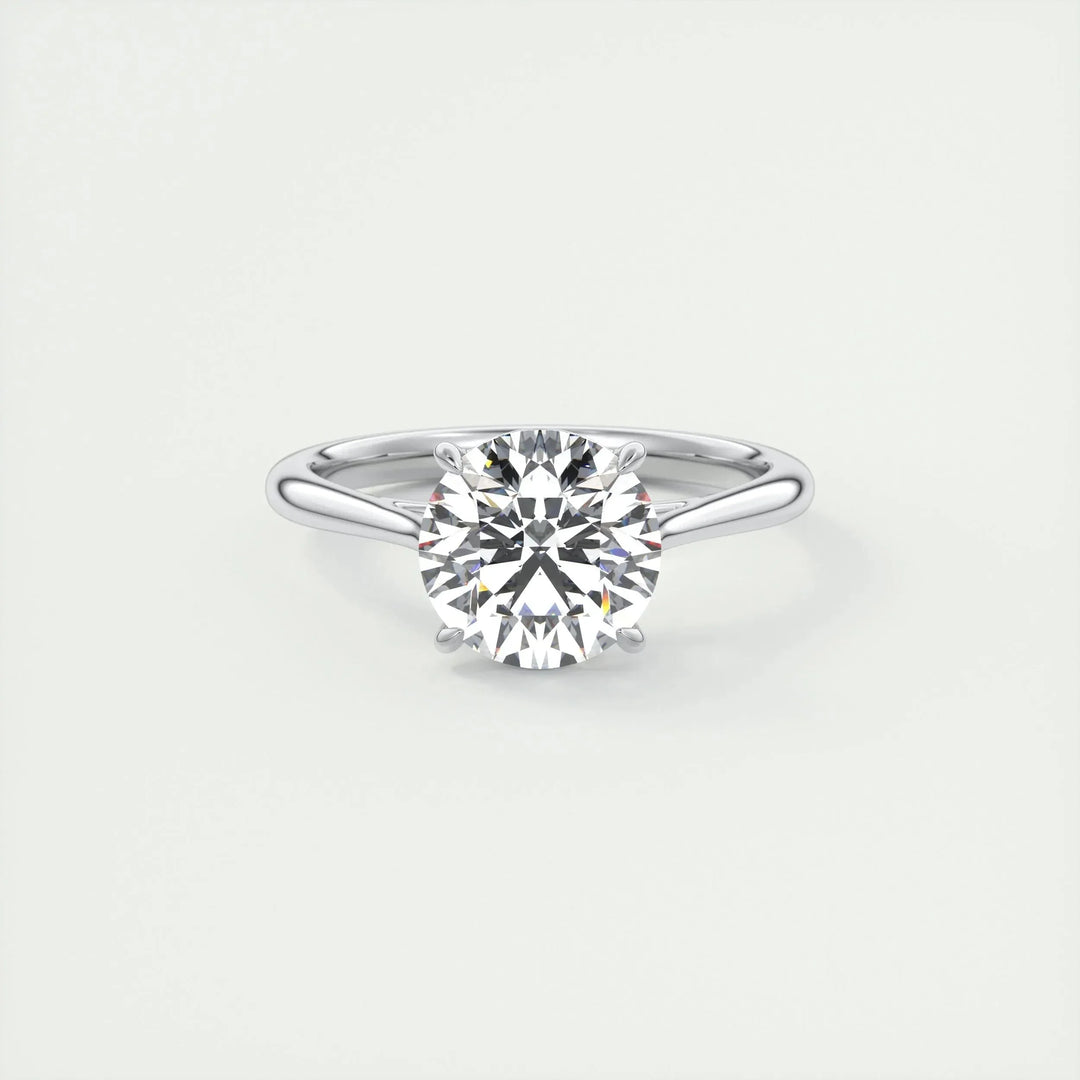 2.0CT Round Cut Solitaire Moissanite Engagement Ring