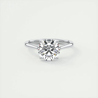 2.0CT Round Cut Solitaire Moissanite Engagement Ring