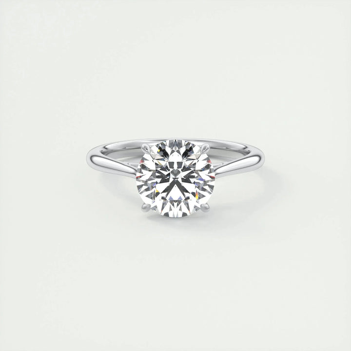 2.0CT Round Cut Solitaire Moissanite Engagement Ring