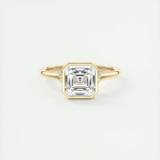 2.03 CT Asscher Cut Bezel Solitaire Moissanite Engagement Ring