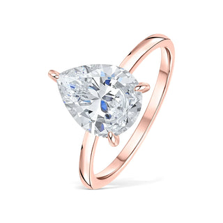 1.33CT Pear Solitaire With Hidden Halo Setting Moissanite Engagement Ring