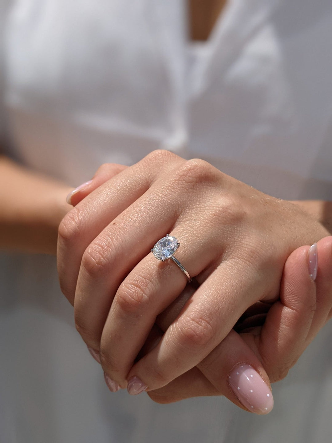 Oval F- VS1 Lab Grown Diamond Solitaire Engagement Ring