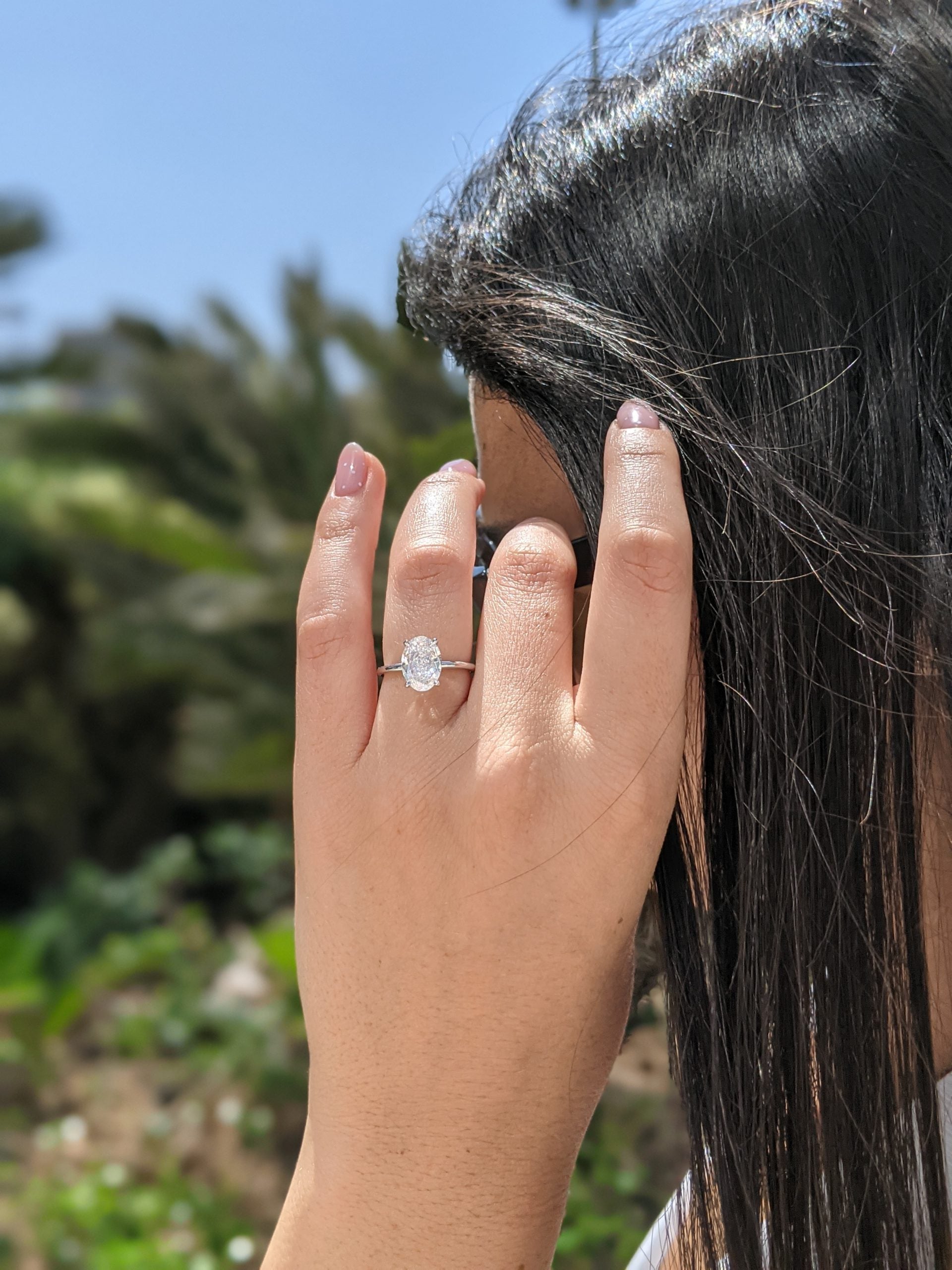 2.01ct Oval F VS1 Lab Grown Diamond Solitaire Engagement Ring