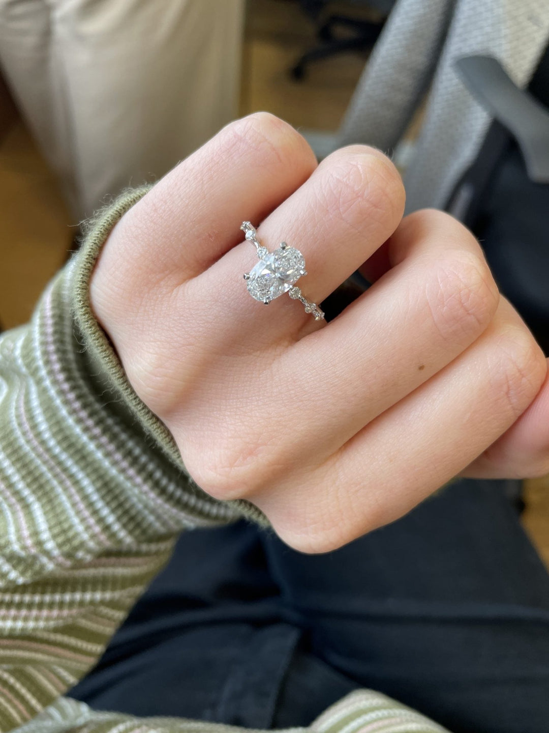 , oval statement ring, sophisticated bridal ring, contemporary luxury ring, unique proposal ring, luxury love ring, premium engagement ring.