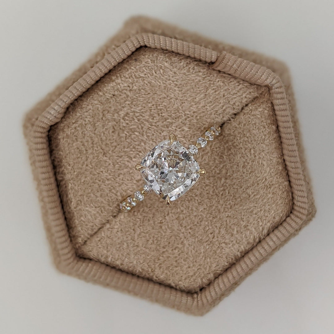2.02ct cushion diamond ring, cushion cut diamond ring, cushion diamond engagement ring, cushion solitaire ring, pillow cut diamond ring, D color diamond ring, VS1 clarity diamond ring