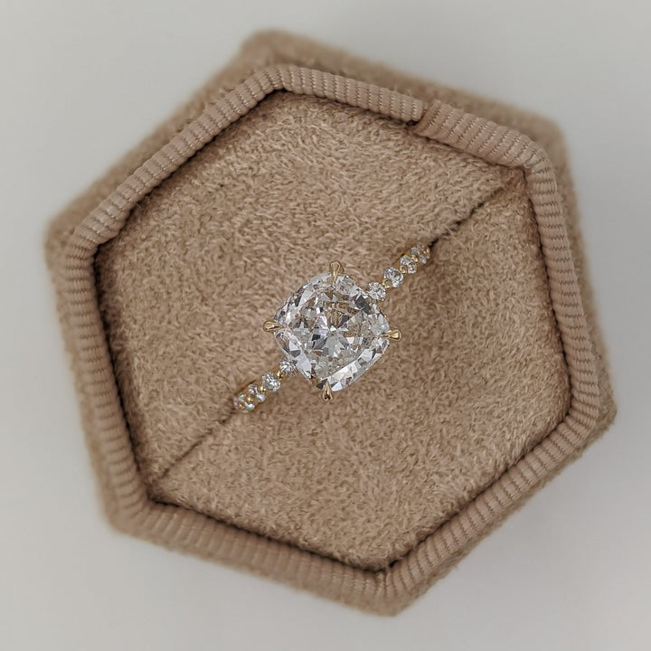 2.02ct cushion diamond ring, cushion cut diamond ring, cushion diamond engagement ring, cushion solitaire ring, pillow cut diamond ring, D color diamond ring, VS1 clarity diamond ring