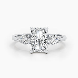 2.24ct Radiant F- VS Three Stones Diamond Lab Grown Engagement Ring