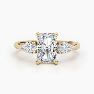 2.24ct Radiant F- VS Three Stones Diamond Lab Grown Engagement Ring