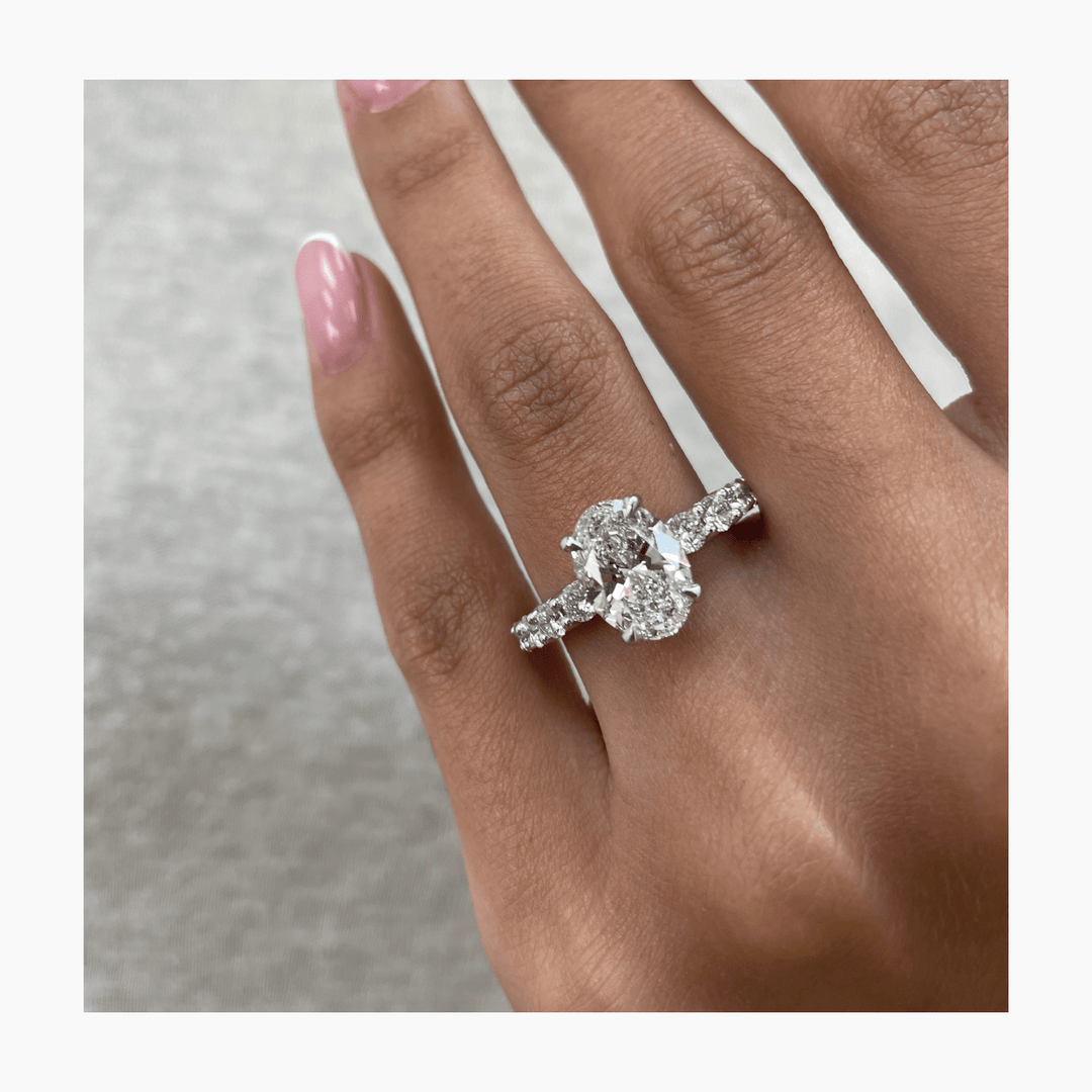 Oval E- VS Pave Lab Grown Diamond Engagement Ring – Doozy