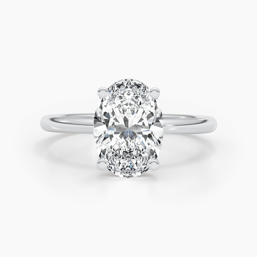 oval hidden halo diamond ring,