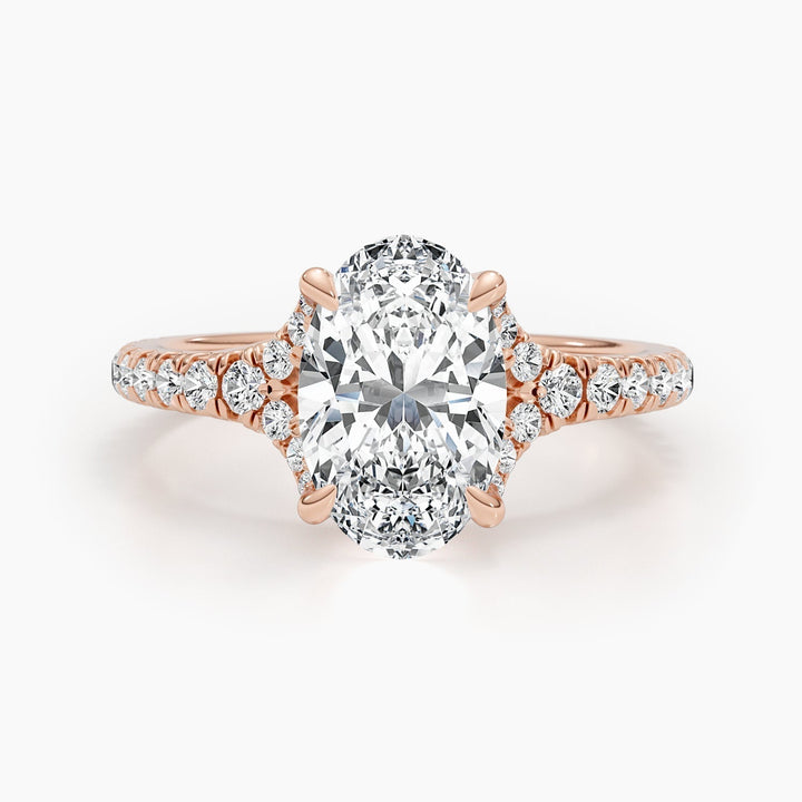 2.63ct Oval F-VS Lab Grown Diamond Cluster Engagement Ring