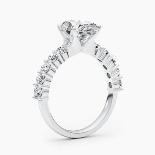 2.79ct Oval E- VS Lab Grown Diamond Pave Engagement Ring