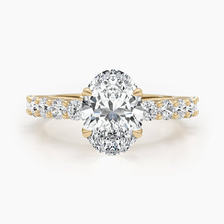 2.79ct Oval E- VS Lab Grown Diamond Pave Engagement Ring