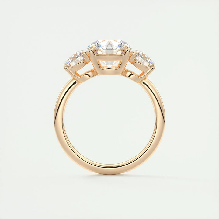 2.0 CT Round Cut Three Stone Moissanite Engagement Ring