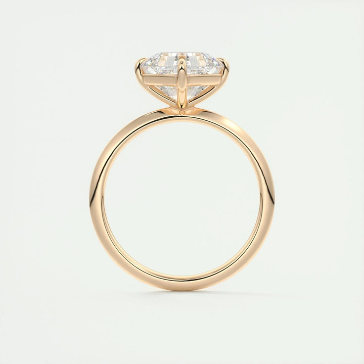 2.03CT Asscher Cut Solitaire Moissanite Engagement Ring