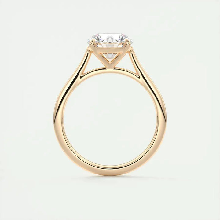 2.0CT Round Cut Solitaire Moissanite Engagement Ring