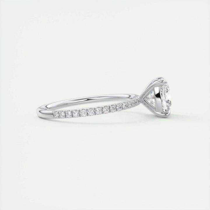 2.15 CT Cushion Cut Solitaire Pave Moissanite Engagement Ring