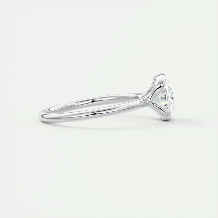 1.91CT Oval Half Bezel Solitaire Moissanite Engagement Ring