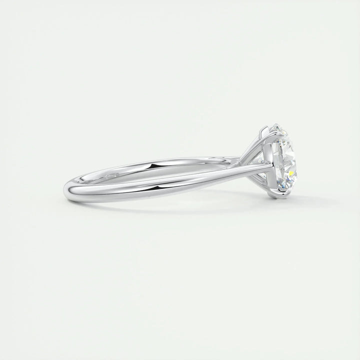 2.0CT Round Cut Solitaire Moissanite Engagement Ring