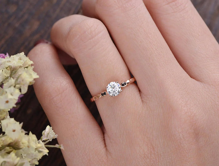 1.35CT Round Cut Solitaire Moissanite Engagement Ring