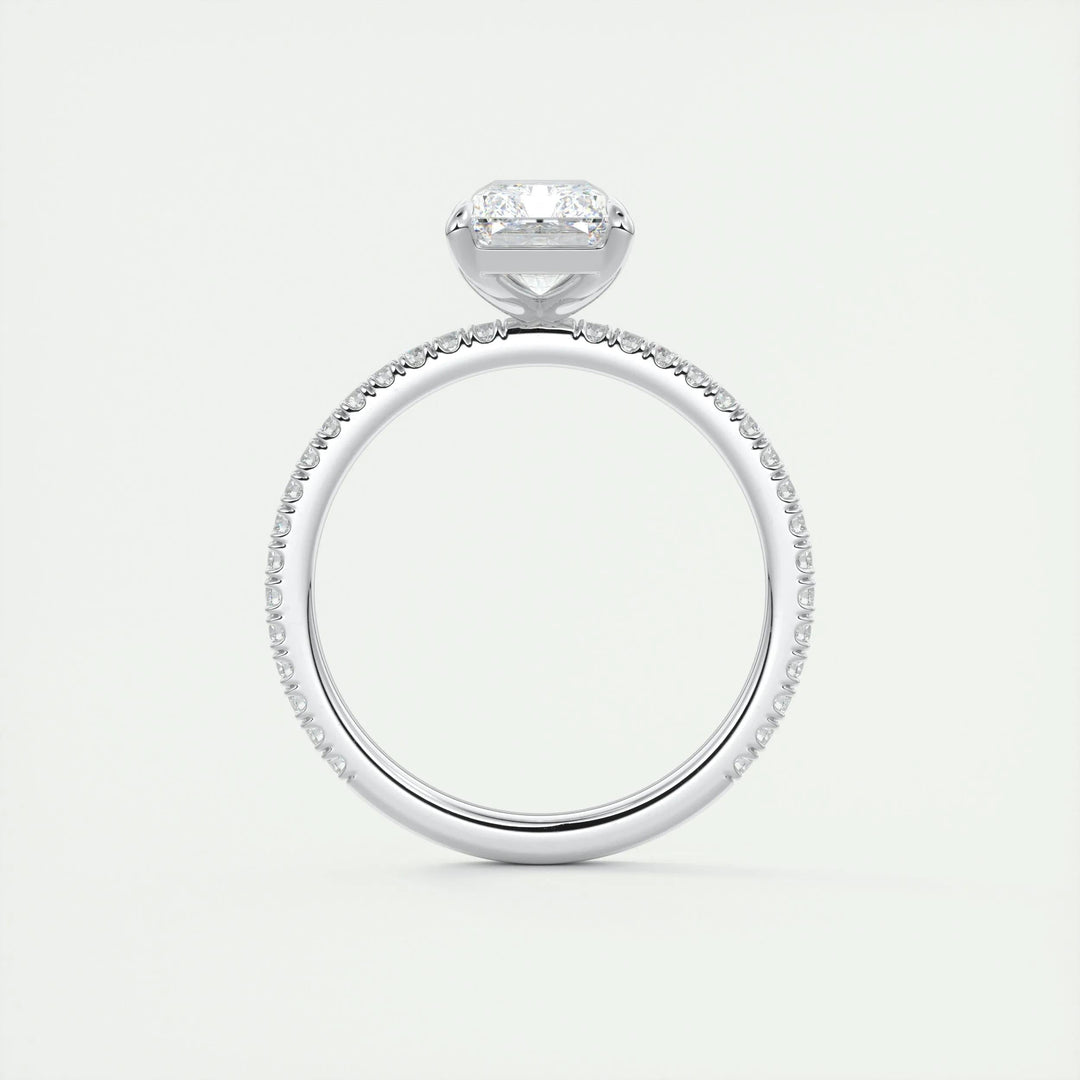 2ct Radiant F - VS1 Lag Grown Diamond Pave Engagement Ring - Doozy Diamonds