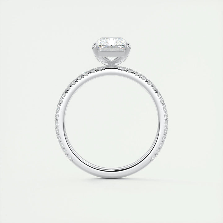 2ct Radiant F - VS1 Lag Grown Diamond Pave Engagement Ring - Doozy Diamonds