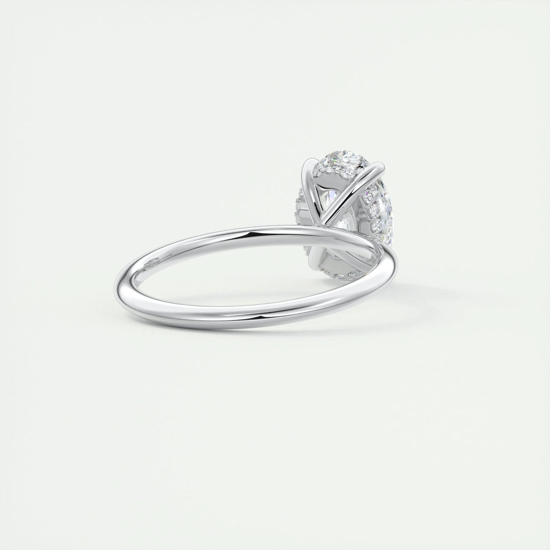 2ct Oval F - VS1 Lab Grown Diamond Hidden Halo Engagement Ring - Doozy Diamonds