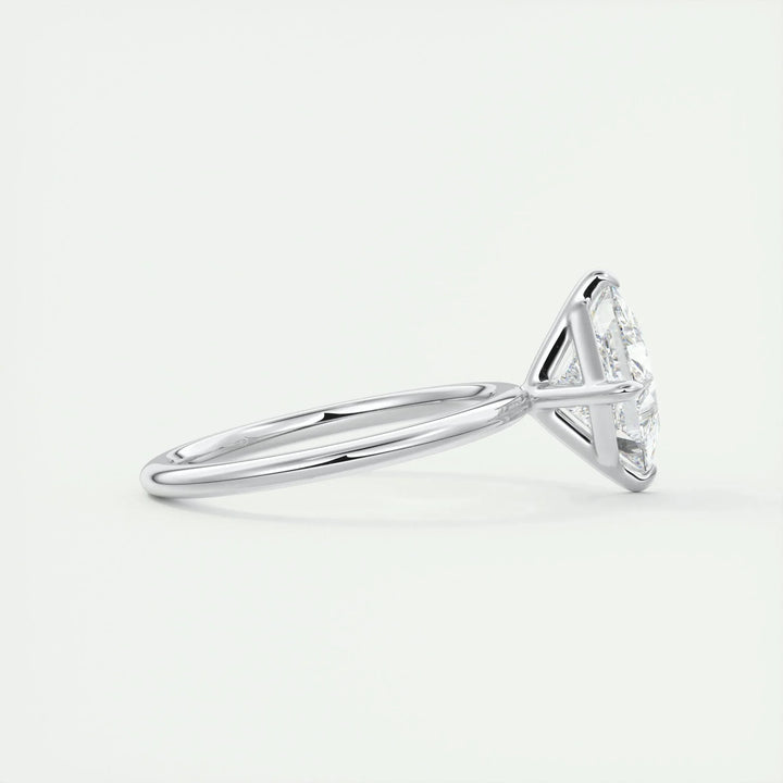 2.08 CT Princess Cut Solitaire Moissanite Engagement Ring