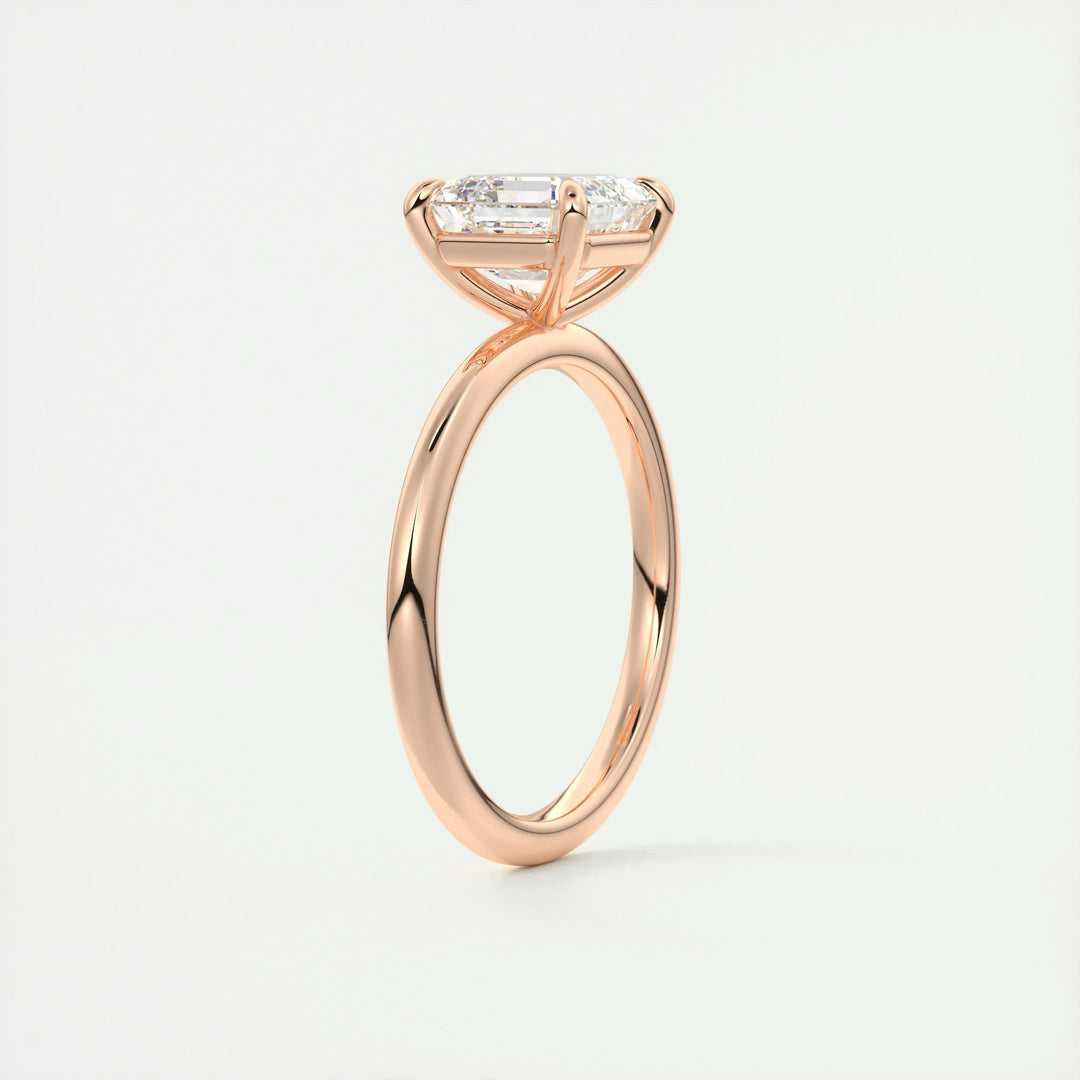 2ct Asscher F- VS1 Lag Grown Diamond Solitaire Engagement Ring
