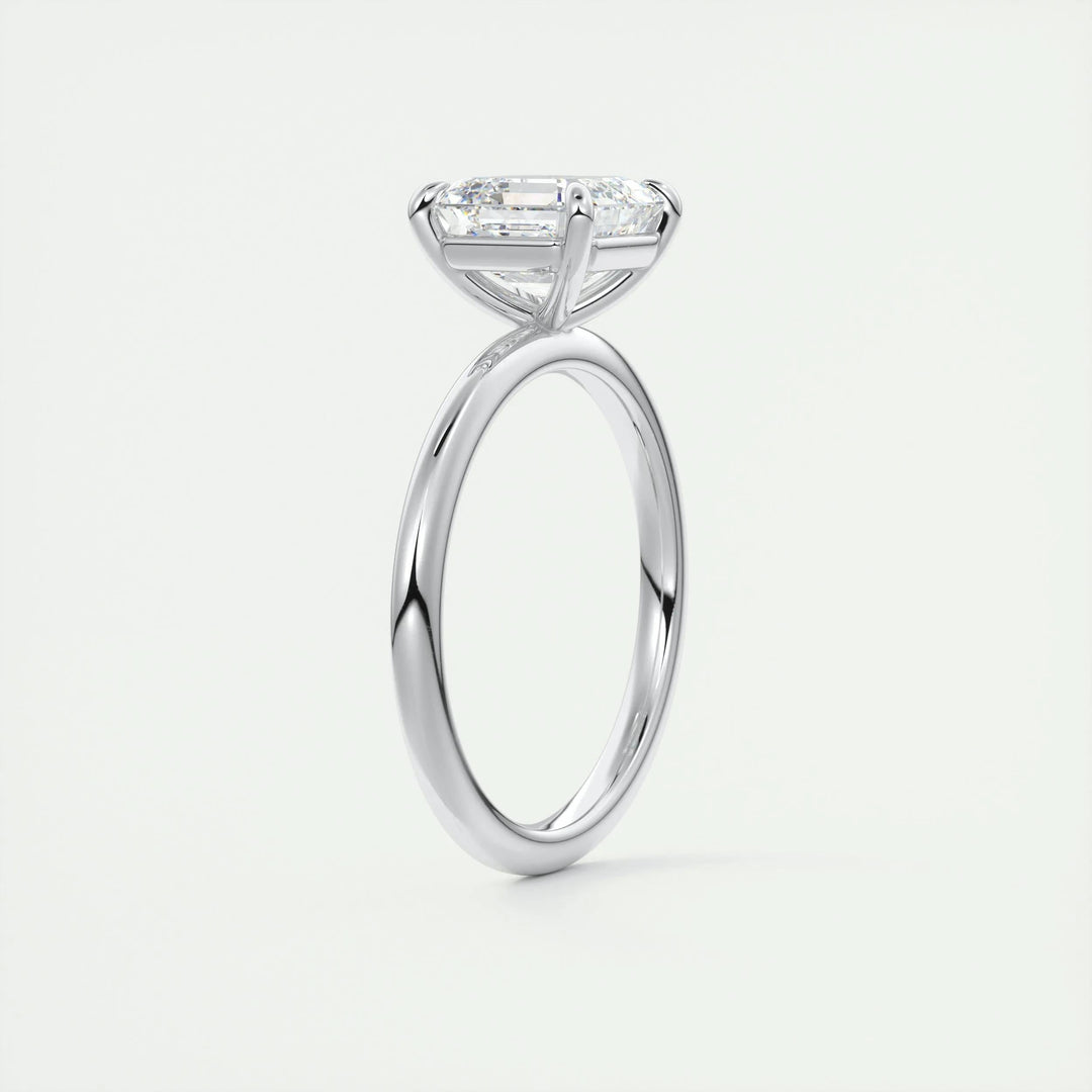 2ct Asscher F- VS1 Lag Grown Diamond Solitaire Engagement Ring