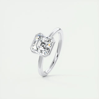 2ct Asscher Shaped F- VS1 Lab Grown Diamond Solitaire Engagement Ring