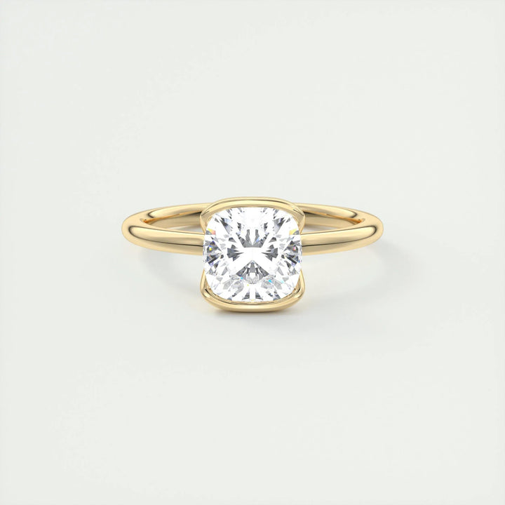 2ct Cushion Cut F- VS1 Lab Grown Diamond Solitaire Engagement Ring